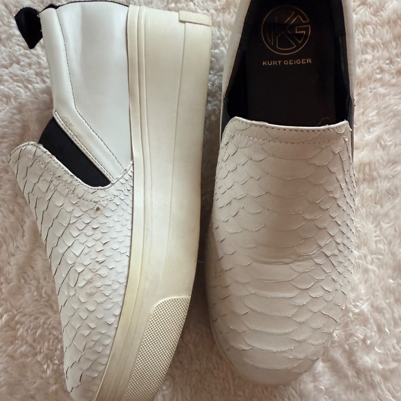 Kurt Geiger ‘Run Wild’  white lizard / crocodile "run wild" platform trainers 38 - Picture 1 of 11
